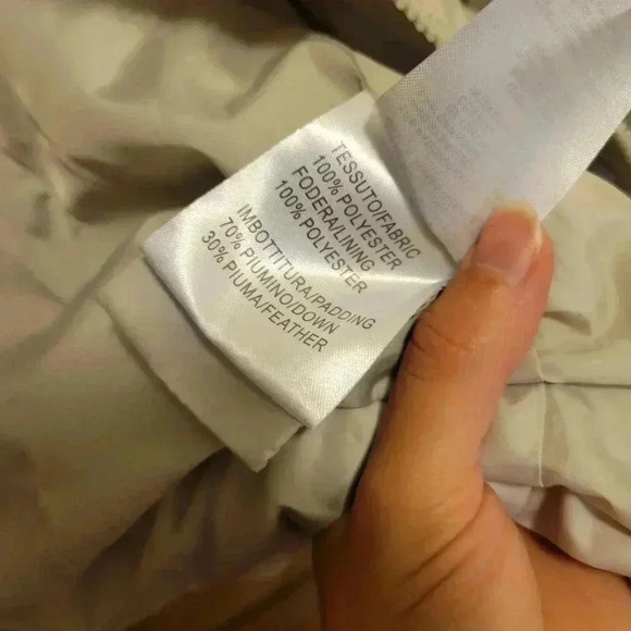 IL Piumino Italian Real Goose Down Coat Italy Off White Puffer A Line Parka Sz S - Picture 6 of 7